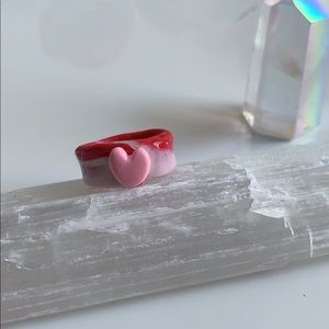 Pink heart ring